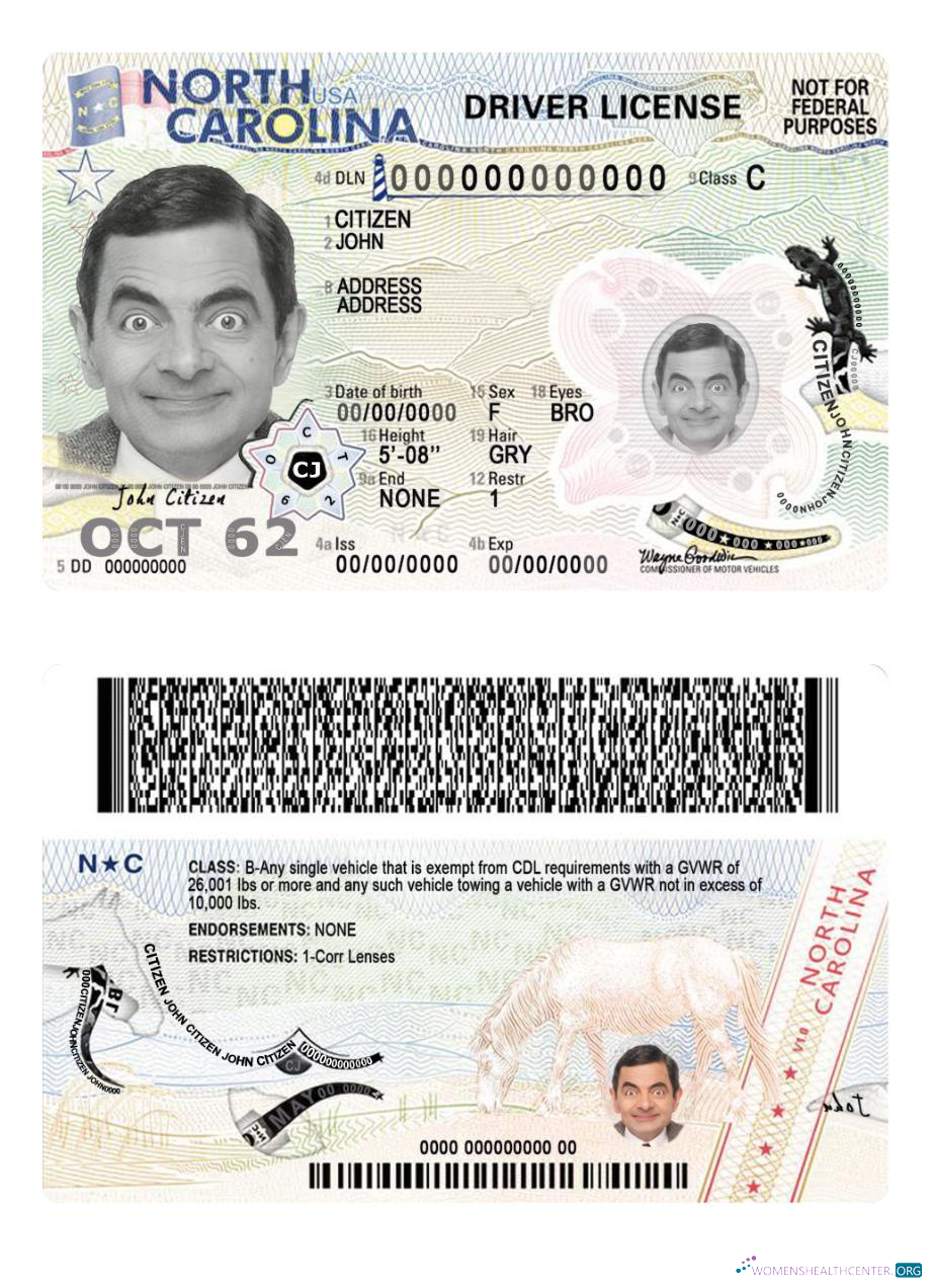 download USA North Carolina driving license 2024 present